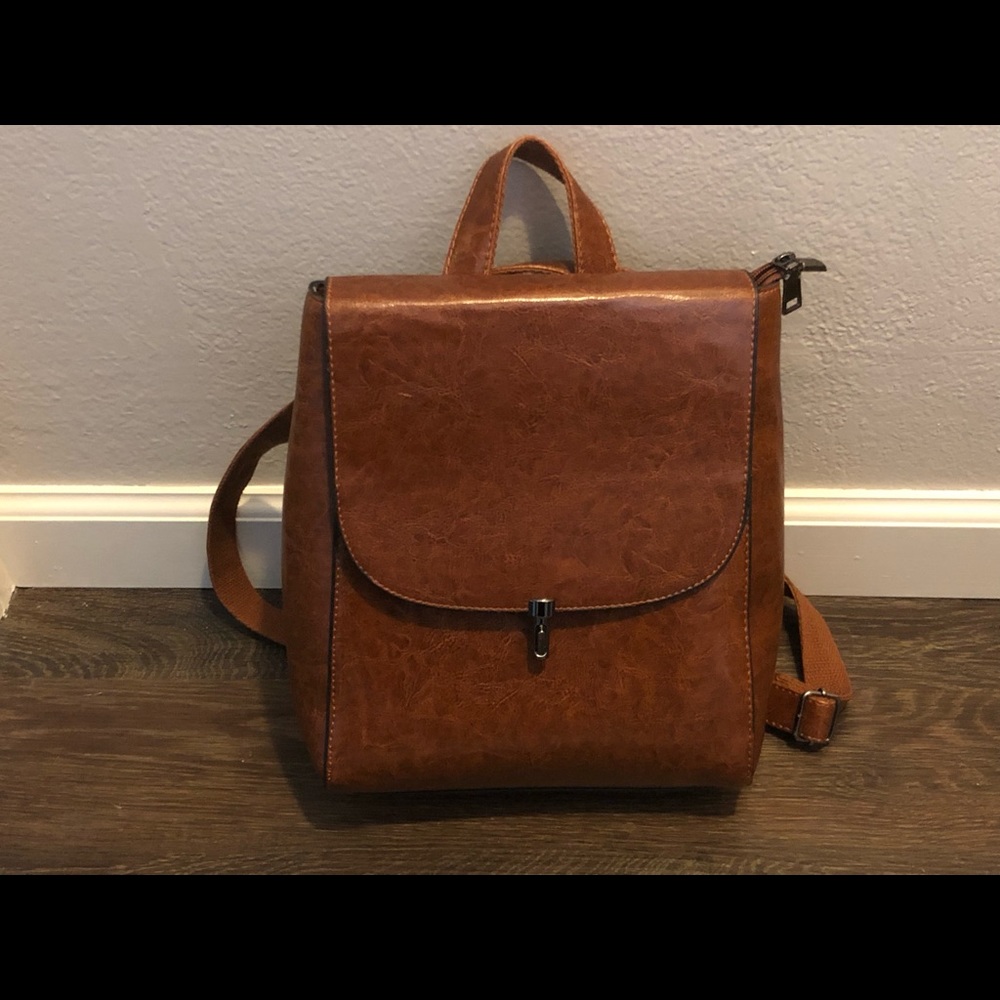 Vegan leather backpack